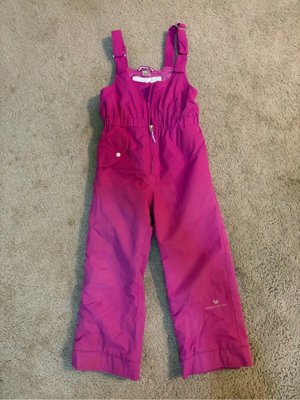 Obermeyer Girls' Magenta Insulated Snow Overalls